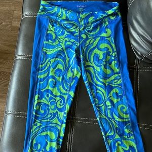 Lily Pulitzer Luxletic Blue and Green Pants